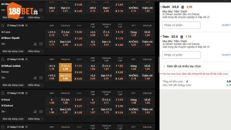 Kinh nghiệm chơi kèo Tài Xỉu 188BET trúng đậm