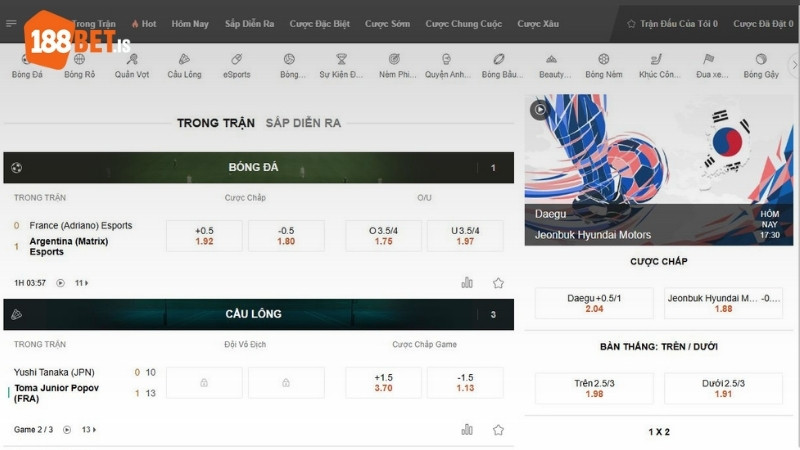Lý do chuyên mục thể thao 188BET được nhiều người yêu thích