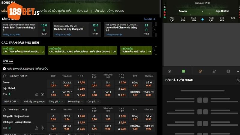 Odds (Tỷ lệ cược) là các con số thể hiện thắng thua trong mỗi kèo hoặc trận đấu
