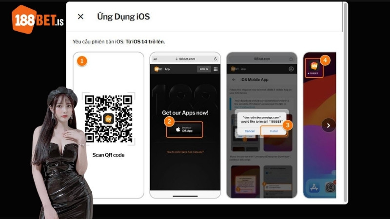 Tải app 188BET về điện thoại chạy hệ điều hành IOS